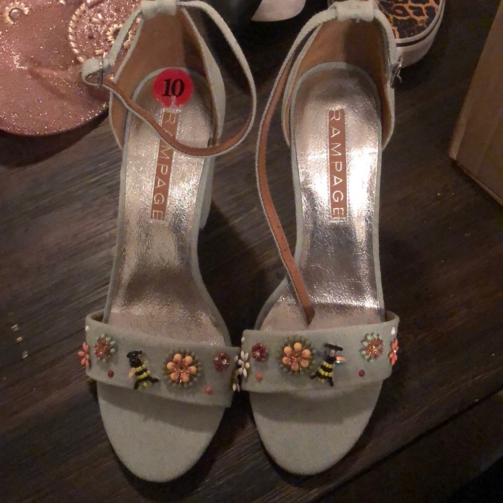 Denim heels